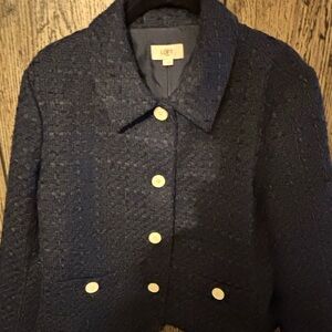 LOFT -Blue Blazer with Textured Fabric- NWT Large